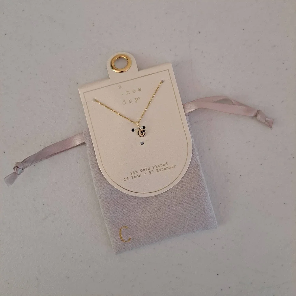 A New Day Initial Necklace Women‎ OS Gold NEW 14k Gold Plated Letter C 1309-160